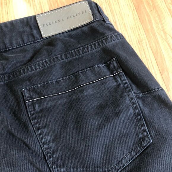 Fabiana Filippi Skinny Black-Gray Jeans Silver Line Pockets - Picture 10 of 11